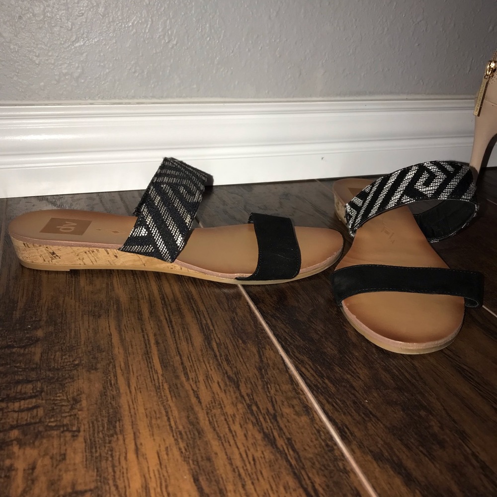 Black and silver slip on shoes